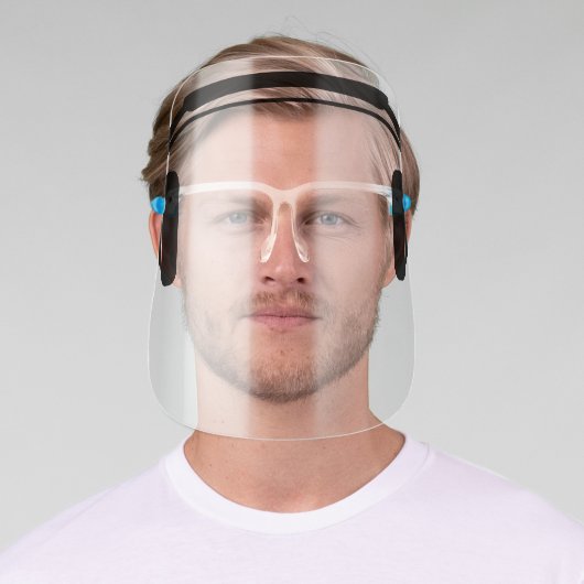 Hipster Headphones - simple black drawing Face Shield (Insitu)