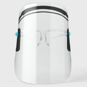 Hipster Headphones - simple black drawing Face Shield (Front)