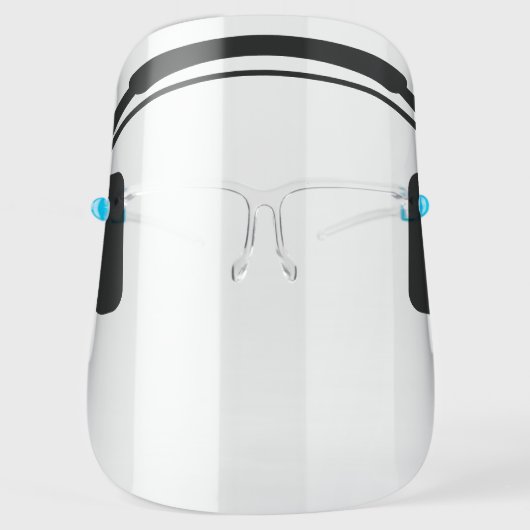Hipster Headphones - simple black drawing Face Shield (Front)