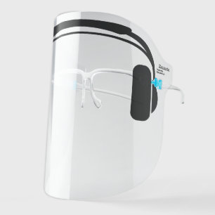 Hipster Headphones - simple black drawing Face Shield