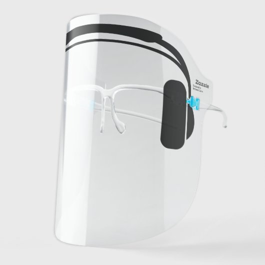 Hipster Headphones - simple black drawing Face Shield (Front Left)