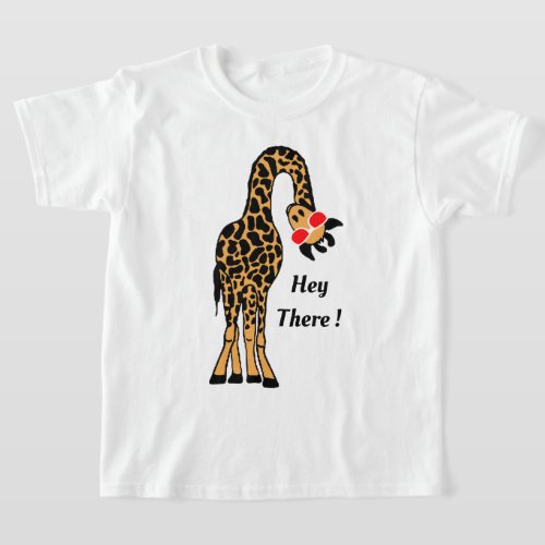 Hipster Hi Custom funny Giraffe T_shirt design