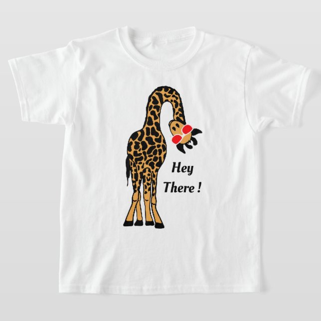 Hipster Hi Custom funny Giraffe T-shirt design (Laydown)