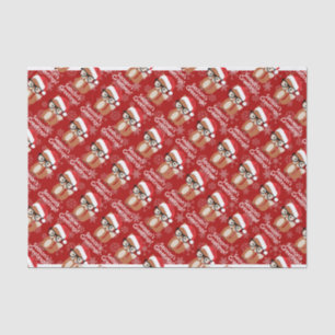 Hipster Holiday Fox Glasses Cute Animal Christmas Tissue Paper