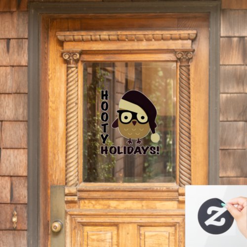 Hipster Hooty Holidays  Window Cling