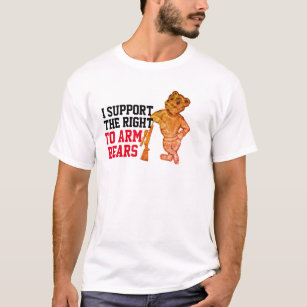 Hipster I Support Right to Arm Bears funny T-Shirt