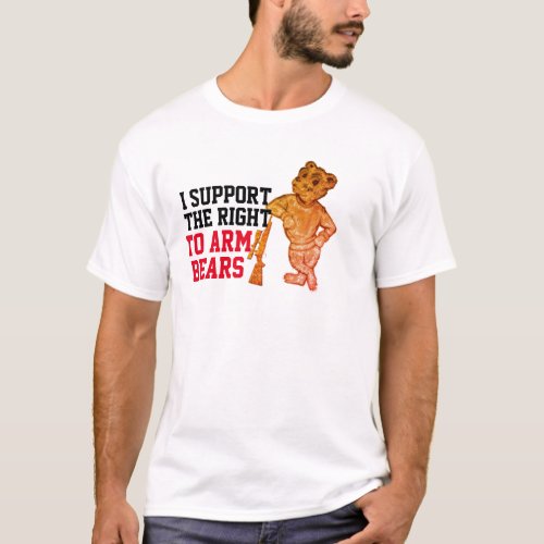 Hipster I Support Right to Arm Bears funny T_Shirt