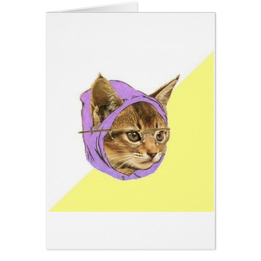 Hipster Kitty Cat Advice Animal Meme Cards (Front)