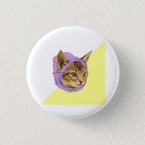 Hipster Kitty Cat Advice Animal Meme Pinback Button