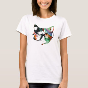 Hipster Kitty with Glasses T-Shirt