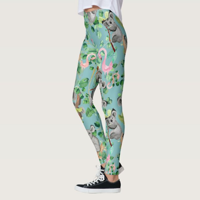 Hipster Koala Leggings - Exotic Cute Girls Design (Left)