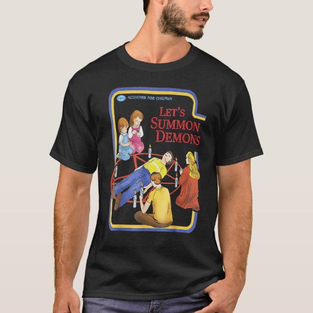 Hipster Let S Summon Demon Occult Halloween For Te T-Shirt (Front)