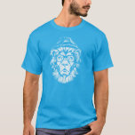 Hipster Lion Blue T-shirt at Zazzle