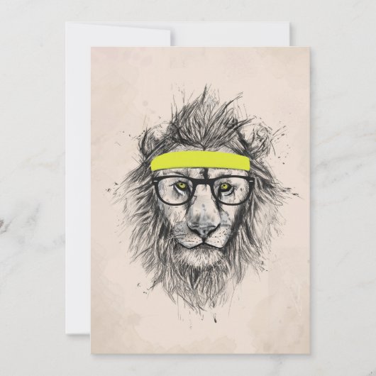Hipster lion (light background) (Front)