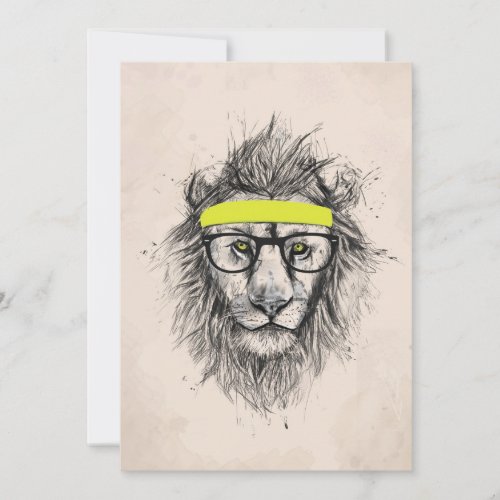 Hipster lion (light background) cards