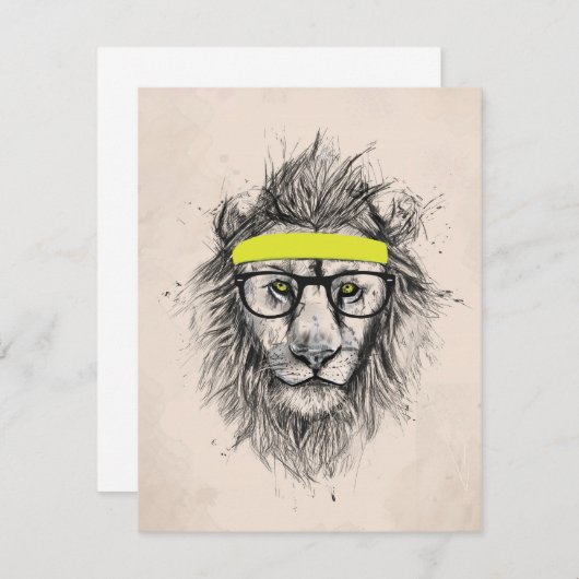 Hipster lion (light background) (Front/Back)