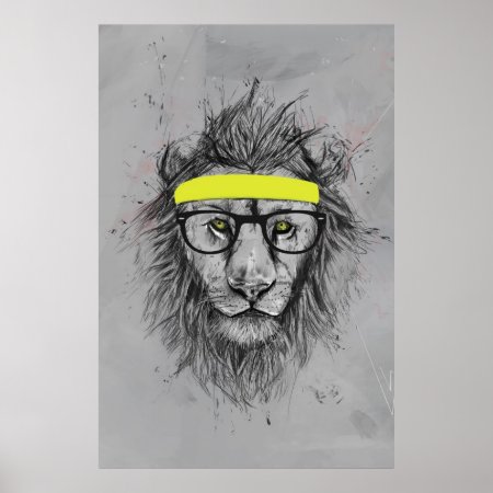 Hipster Lion Poster