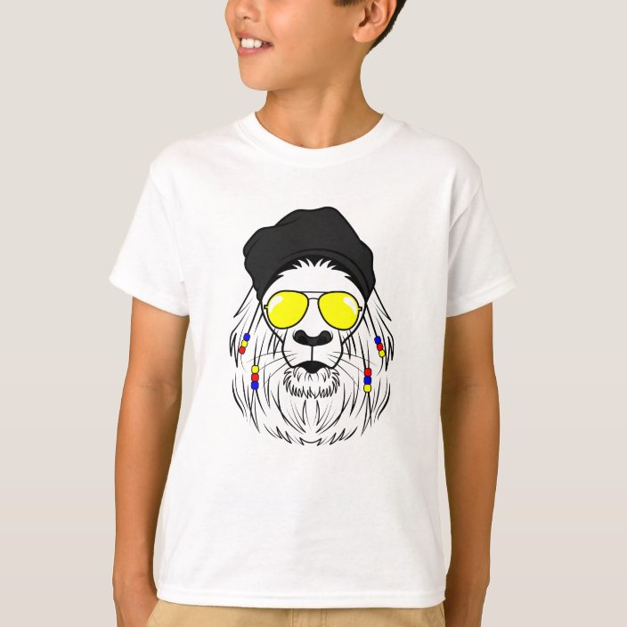 Hipster Lion Yellow Sunglasses King Of Savanne T Shirt Zazzle Com