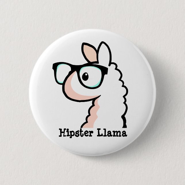 Hipster Llama Button (Front)