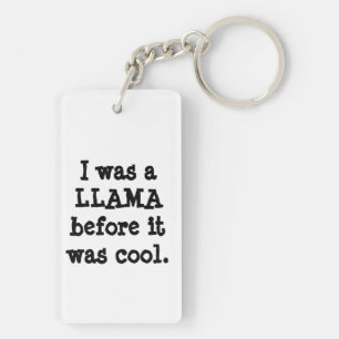 Hipster Llama Keychain
