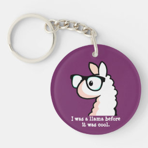 Hipster Llama Keychain