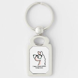 Hipster Llama Keychain