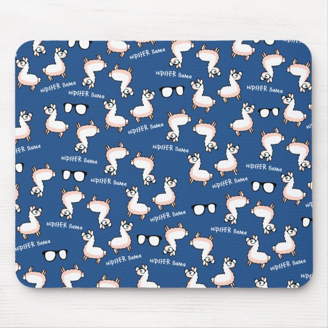 Hipster Llama Madness Mouse Pad (Front)