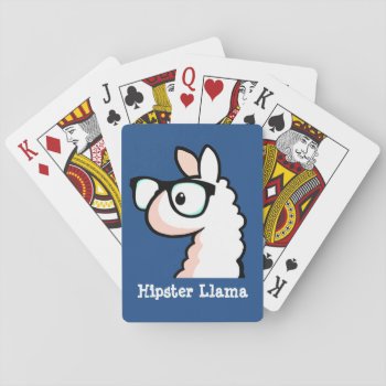Hipster Llama Playing Cards by YamPuff at Zazzle