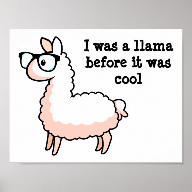 Hipster Llama Poster (Front)