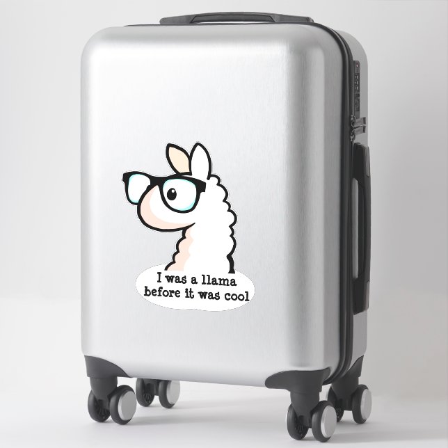 Hipster Llama Sticker (Suitcase)