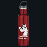 Hipster Llama Water Bottle<br><div class="desc">I was a llama before it was cool. Wouldn't you want to be able to say the same? You can also choose your own background color, t doesn't have to be blue or yellow!</div>