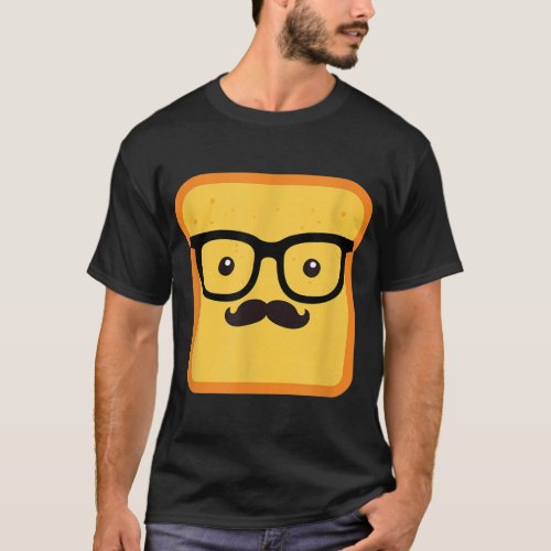 Hipster Loaf Of Bread Cartoon  Trendy Chef T_Shirt