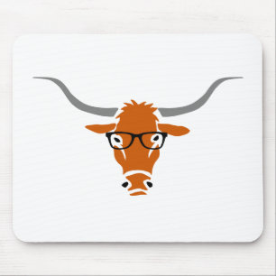 Hipster Longhorn Mouse Pad
