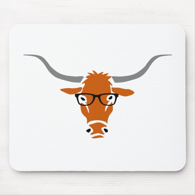 Hipster Longhorn Mouse Pad (Front)