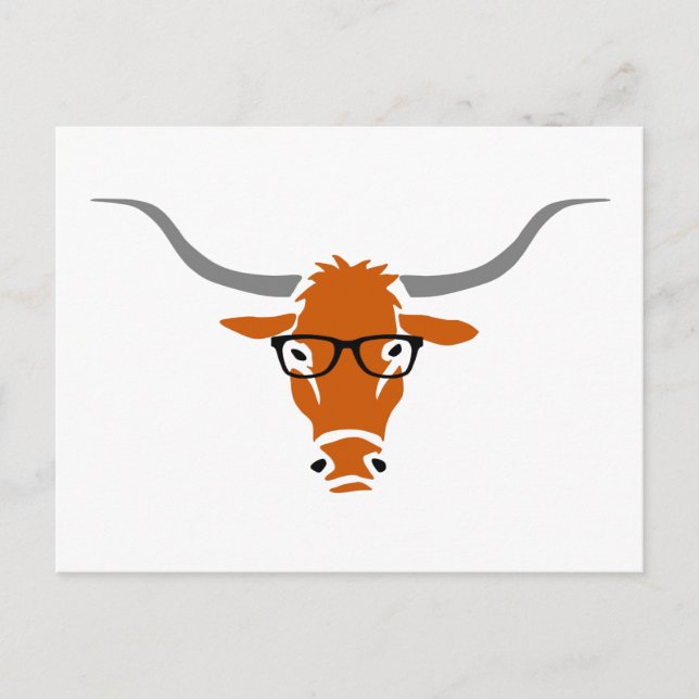 Hipster Longhorn Postcard (Front)