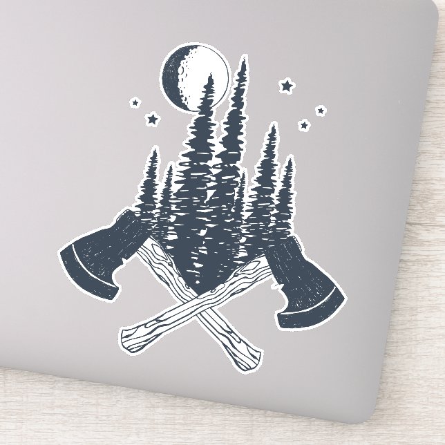Hipster Lumberjack Scene Sticker (Detail)