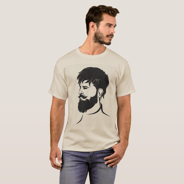 hipster male figure with beard T-Shirt (Front Full)