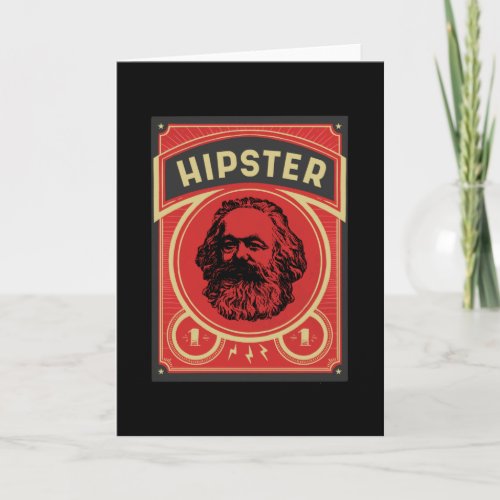 Hipster Marx Retro Poster Card