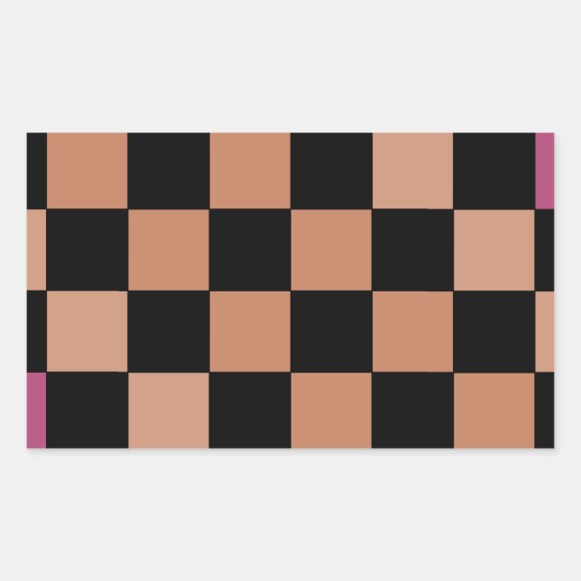 Hipster Modern Checkerboard Rectangular Sticker (Front)