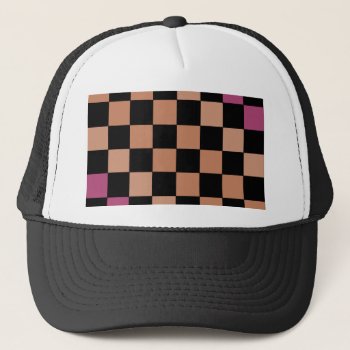 Hipster Modern Checkerboard Trucker Hat by CricketDiane at Zazzle