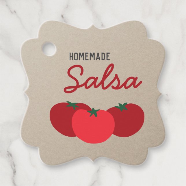 Hipster Modern Homemade Salsa Tomato Canning Label (Front)