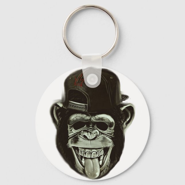 Hipster Monkey Keychain (Front)