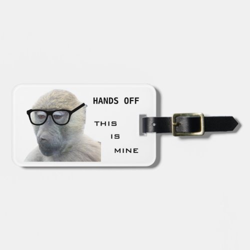 Hipster Monkey with Glasses Luggage Tag