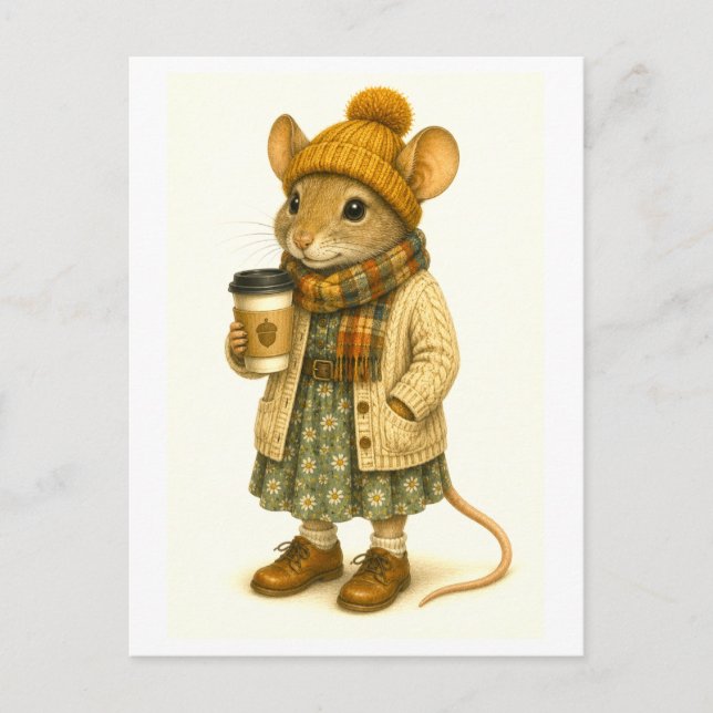 Hipster Mouse Postcard (Front)