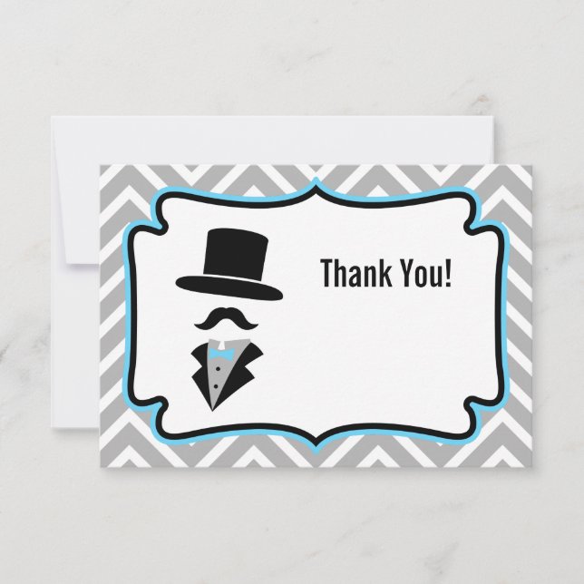 Hipster Moustache Little Man Thank You Note (Front)