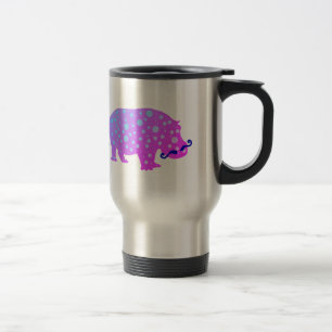 Hipster Moustaches Stainless Steel Travel Mug