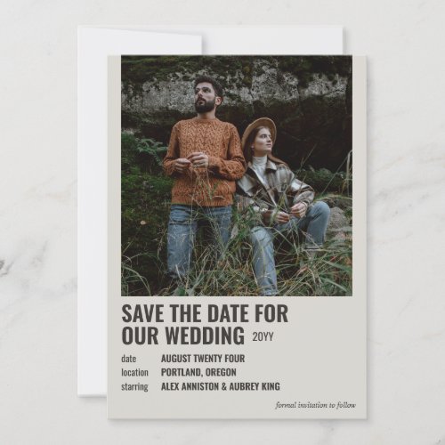 Hipster Movie Poster Photo Save the Date