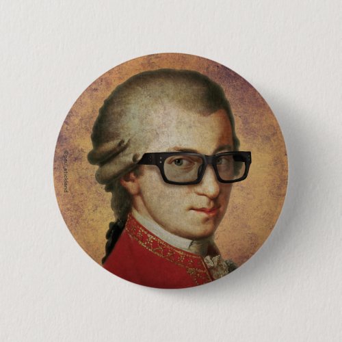 Hipster Mozart Pinback Button