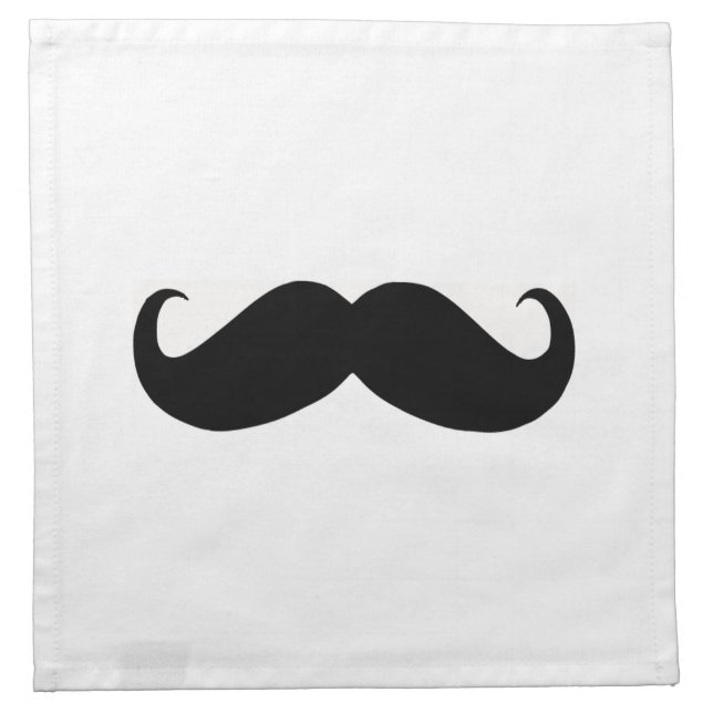 Hipster Mustache Cloth Napkin (Front)