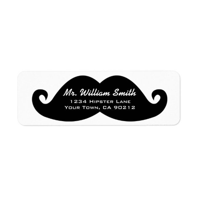 Hipster Mustache Custom Address Label (Front)